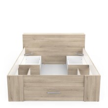 Bett >Pocket< in Kronberg Eiche aus Holzwerkstoff -...