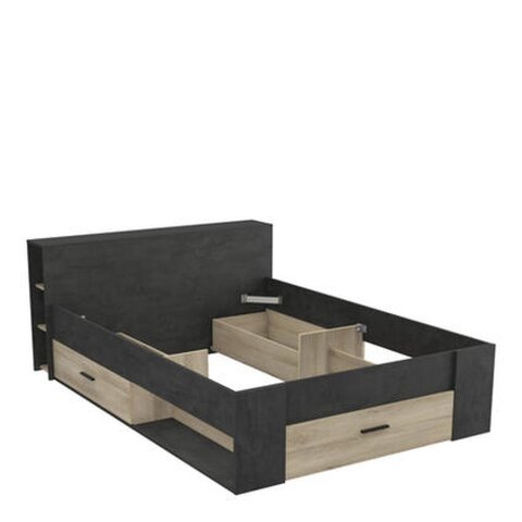 Bett >Pocket< in Kronberg Eiche/sidewalk aus Holzwerkstoff - 150x74x217 (BxHxT)