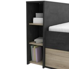 Bett >Pocket< in Kronberg Eiche/sidewalk aus Holzwerkstoff - 150x74x217 (BxHxT)
