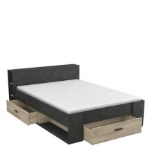 Bett >Pocket< in Kronberg Eiche/sidewalk aus Holzwerkstoff - 150x74x217 (BxHxT)