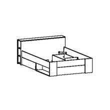 Bett >Pocket< in Kronberg Eiche aus Holzwerkstoff - 150x74x227cm (BxHxT)