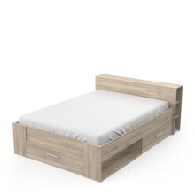 Bett >Pocket< in Kronberg Eiche aus Holzwerkstoff - 150x74x227cm (BxHxT)