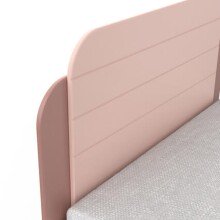 Kinderbett >Jade< in matt rosa/matt weiss aus Holzwerkstoff - 102x79x205 (BxHxT)
