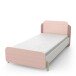 Kinderbett >Jade< in matt rosa/matt weiss aus Holzwerkstoff - 102x79x205 (BxHxT)