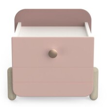 Nachttisch >Jade< in matt rosa/matt weiss aus Holzwerkstoff - 39x38x36cm (BxHxT)