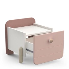 Nachttisch >Jade< in matt rosa/matt weiss aus Holzwerkstoff - 39x38x36cm (BxHxT)