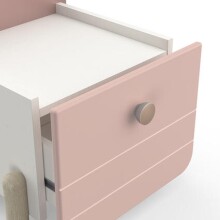 Nachttisch >Jade< in matt rosa/matt weiss aus Holzwerkstoff - 39x38x36cm (BxHxT)