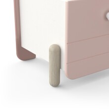 Nachttisch >Jade< in matt rosa/matt weiss aus Holzwerkstoff - 39x38x36cm (BxHxT)