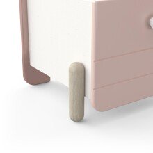 Nachttisch >Jade< in matt rosa/matt weiss aus Holzwerkstoff - 39x38x36cm (BxHxT)