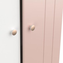 Kleiderschrank >Jade< in matt rosa/matt weiss - 95x188x52 (BxHxT)