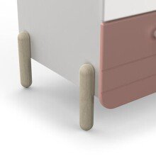 Kleiderschrank >Jade< in matt rosa/matt weiss - 95x188x52 (BxHxT)