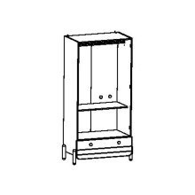 Kleiderschrank >Jade< in matt rosa/matt weiss - 95x188x52 (BxHxT)