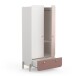 Kleiderschrank >Jade< in matt rosa/matt weiss - 95x188x52 (BxHxT)