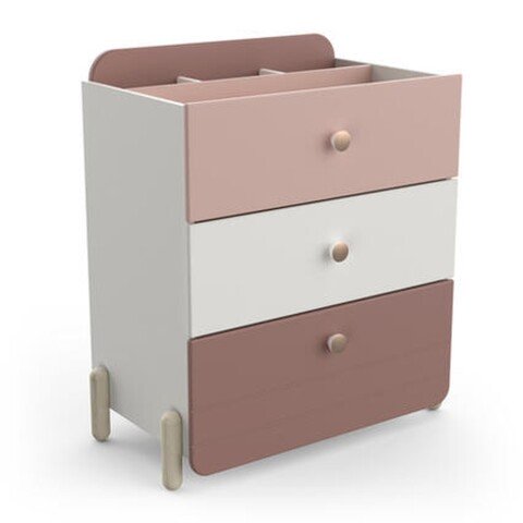 Kommode >Jade< in matt rosa/matt weiss aus Holzwerkstoff - 73x82x41cm (BxHxT)