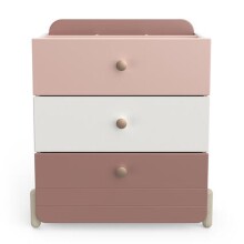 Kommode >Jade< in matt rosa/matt weiss aus Holzwerkstoff - 73x82x41cm (BxHxT)