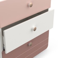 Kommode >Jade< in matt rosa/matt weiss aus Holzwerkstoff - 73x82x41cm (BxHxT)