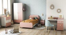 Kommode >Jade< in matt rosa/matt weiss aus Holzwerkstoff - 73x82x41cm (BxHxT)