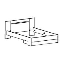 Bettgestell >Richmond< in Eiche waterford aus Holzwerkstoff - 160x80x206 (BxHxT)