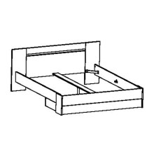 Bettgestell >Richmond< in Eiche waterford aus Holzwerkstoff - 180x80x206 (BxHxT)
