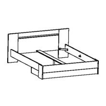 Bettgestell >Richmond< in Eiche waterford aus Holzwerkstoff - 180x80x206 (BxHxT)