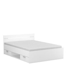 Bett >Michigan< in Matt weiss aus Holzwerkstoff -...