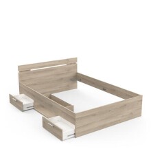 Bett >Michigan< in Kronberg Eiche aus Holzwerkstoff - 145x74x195cm (BxHxT)