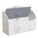 Spielzeugtruhe >Bear< in matt weiss/hell grau - 70x54x30 (BxHxT)