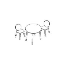 Kindertisch >Bear< in weiss/grau aus Kunststoff/Kiefer - 60x50x60cm (BxHxT)