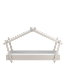 Kinderbett >Lodge< in hell grau aus Holzwerkstoff -...