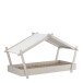 Kinderbett >Lodge< in hell grau aus Holzwerkstoff - 102x130x223cm (BxHxT)