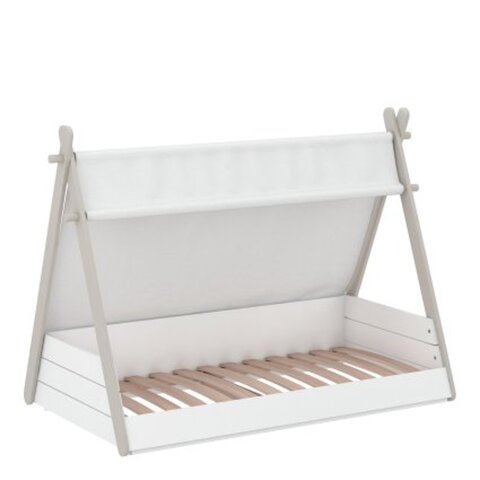 Kinderbett >Totem< in weiss/samtweiss - 96x108x60 (BxHxT)