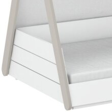Kinderbett >Totem< in weiss/samtweiss - 96x108x60 (BxHxT)
