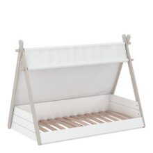 Kinderbett >Totem< in weiss/samtweiss - 96x108x60...