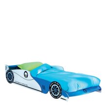 Autobett >Grandpix< in blau aus Holzwerkstoff - 102x41x209cm (BxHxT)