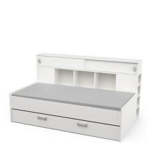 Funktionsbett >Sherwood< in matt weiss aus Holzwerkstoff - 204x109x123cm (BxHxT)