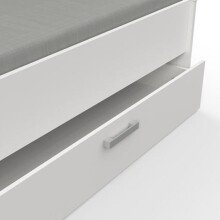 Funktionsbett >Sherwood< in matt weiss aus Holzwerkstoff - 204x109x123cm (BxHxT)