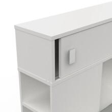 Funktionsbett >Sherwood< in matt weiss aus Holzwerkstoff - 204x109x123cm (BxHxT)