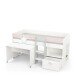 Kinderbett >Savannah< in matt weiss/grau/rosa - 204x103x109 (BxHxT)