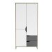 Kleiderschrank >Genius< in matt weiss/hell grau - 89x185x50 (BxHxT)