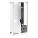 Kleiderschrank >Genius< in matt weiss/hell grau - 89x185x50 (BxHxT)