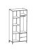 Kleiderschrank >Genius< in matt weiss/hell grau - 89x185x50 (BxHxT)