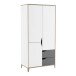 Kleiderschrank >Genius< in matt weiss/hell grau - 89x185x50 (BxHxT)