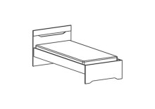 Einzelbett >Genius< in matt weiss/hell grau - 97x79x205 (BxHxT)