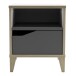 Nachttisch >Genius< in matt weiss/hell grau aus Holzwerkstoff - 37x44x33 (BxHxT)