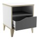 Nachttisch >Genius< in matt weiss/hell grau aus Holzwerkstoff - 37x44x33 (BxHxT)