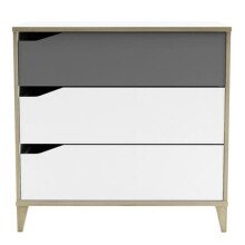 Kommode >Genius< in matt weiss/hell grau aus Holzwerkstoff - 78x76x43cm (BxHxT)