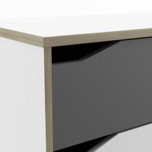Kommode >Genius< in matt weiss/hell grau aus Holzwerkstoff - 78x76x43cm (BxHxT)