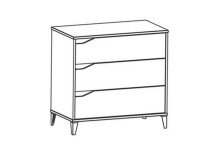 Kommode >Genius< in matt weiss/hell grau aus Holzwerkstoff - 78x76x43cm (BxHxT)