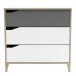 Kommode >Genius< in matt weiss/hell grau aus Holzwerkstoff - 78x76x43cm (BxHxT)