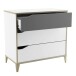Kommode >Genius< in matt weiss/hell grau aus Holzwerkstoff - 78x76x43cm (BxHxT)